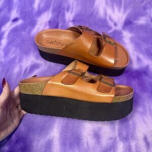 Sixty seven Tan leather platform sandals